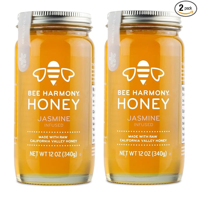 Bee Harmony Jasmine Infused Honey 12 OZ Pack of 2