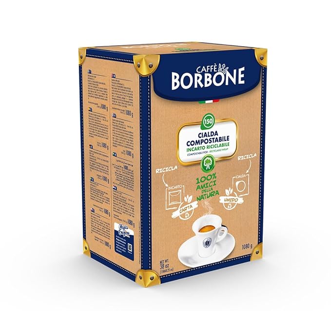 Caffè Borbone Espresso Paper Pods Gold Blend Sweet and Refined Medium Roast ESE Pods Authentic Italian Espresso- 150 Count