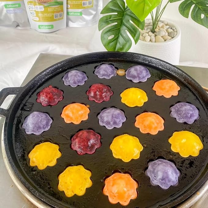 เชฟจ๋า Traditional Thai Purple Sweet Potato Pancake Mix – Authentic Chewy Singapore-Style Pancake Flour Blend – Easy-to-Prepare Tropical Snack (500g)