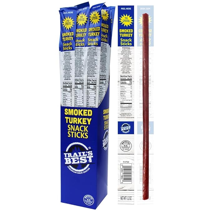 Trail’s Best 1.2oz Smoked Turkey Snack Sticks - 24-ct Box