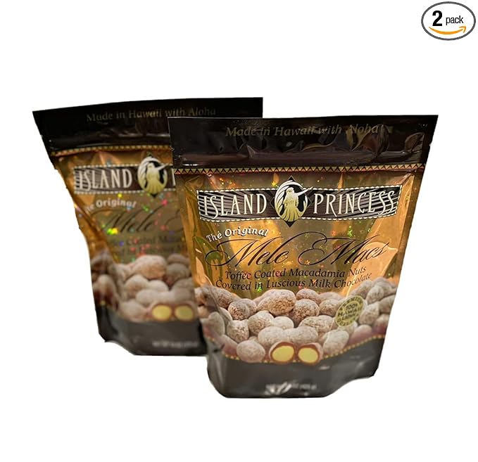 Island Princess 2 set - Mele Macs Toffee Coated Macadamia Nuts Covered in Milk Chocolate (15 Ounce Bag)