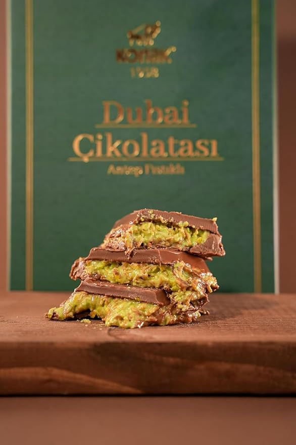 Dubai Chocolate 7oz Kunafa Pistachio Rich Milk Chocolate 200 Gram Individually Wrapped Fresh Premium Pistachio - Gift box for birthday - congratulations - Christmas Amazing Pack (Pack of 2)