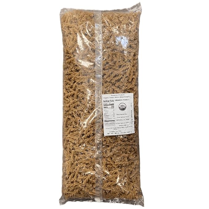 Mantova Organic Durum Whole Wheat Fusilli Pasta 160 oz. (10 lbs.) (Pack of 1) Product of Italy Traditional Bronze-Die Slow-Dried Rotini Pasta Made with 100% Italian All-Natural Whole Wheat Bul