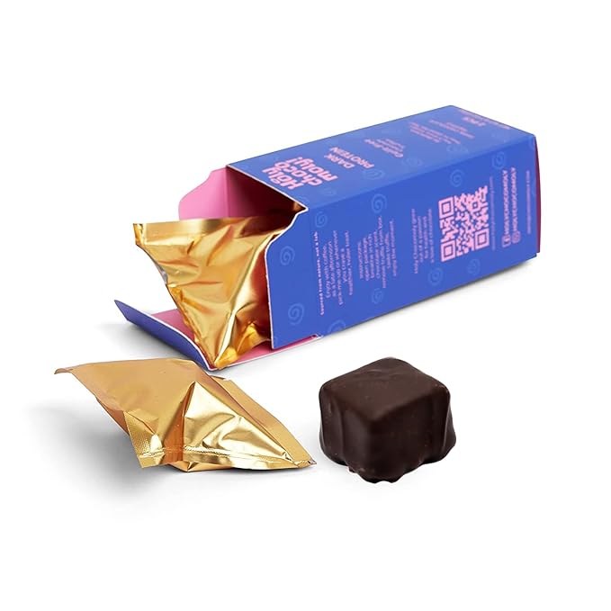 Dark Protein Chocolate Truffles | Made With Dates and Real Nut Butters | Healthy On-the-go Snack | 4 Truffles/Box 16 Truffles