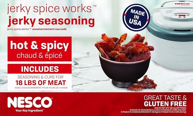 NESCO HJ-18 Jerky Spice Works Hot &amp Spicy Flavor 9 count
