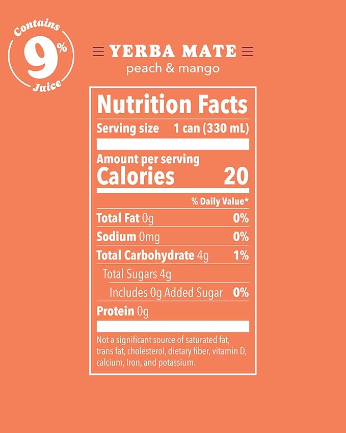 Babe Organic Yerba Mate Energy Drinks | NO SUGAR ADDED with 150mg Plant-Based Caffeine | Natural Yerba Mate Tea with No Crash No Jitters - Peach Mango &amp Passion Dragon (12 x 12oz Cans)