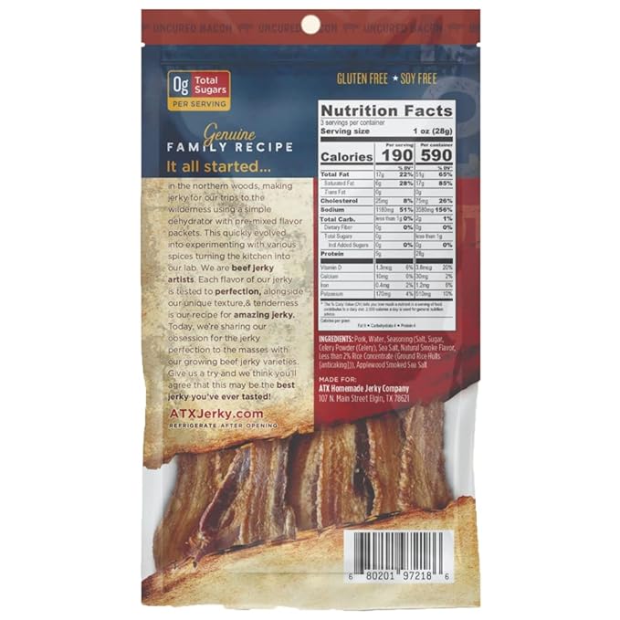 Case of 3oz Plain 'Ole Bacon Jerky