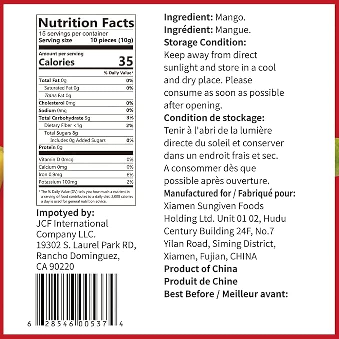 ONETANG Freeze-Dried Fruit Mango Chips 10 Pack Single-Serve Pack Non GMO Kosher No Add Sugar Gluten free Vegan Holiday Gifts Healthy Snack 0.35 Ounce
