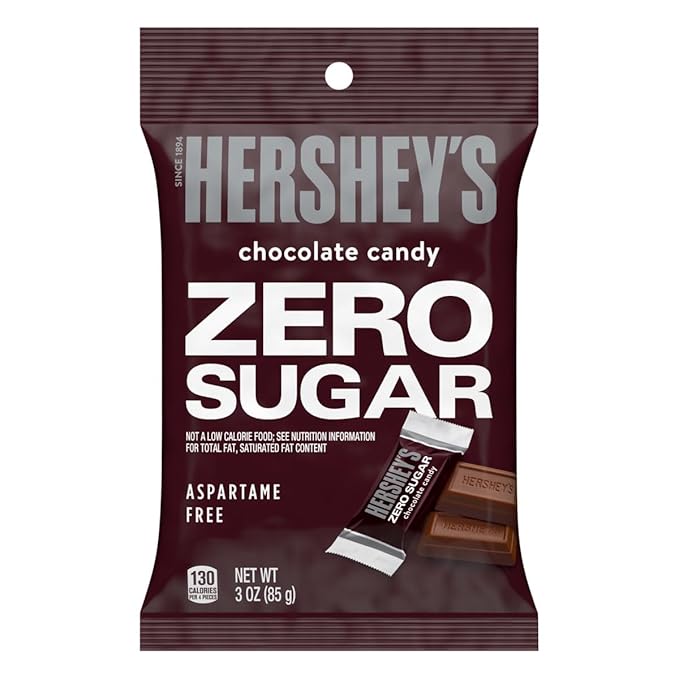 Smiling Sweets Zero Sugar Hershey Variety of Caramel Filled Chocolates Peppermint Patties Peanut Butter Cups Perfect Stocking Stuffer Amazing Taste for the Whole Family - 3 oz Bags (Pack of 5)