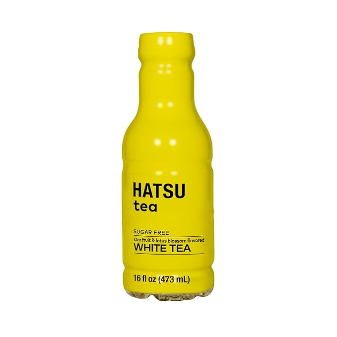 HATSU Sugar-Free White Tea – Star Fruit &amp Lotus Blossom Flavor | Low-Calorie Iced Tea | 16.9 fl oz Bottles (Pack of 12)
