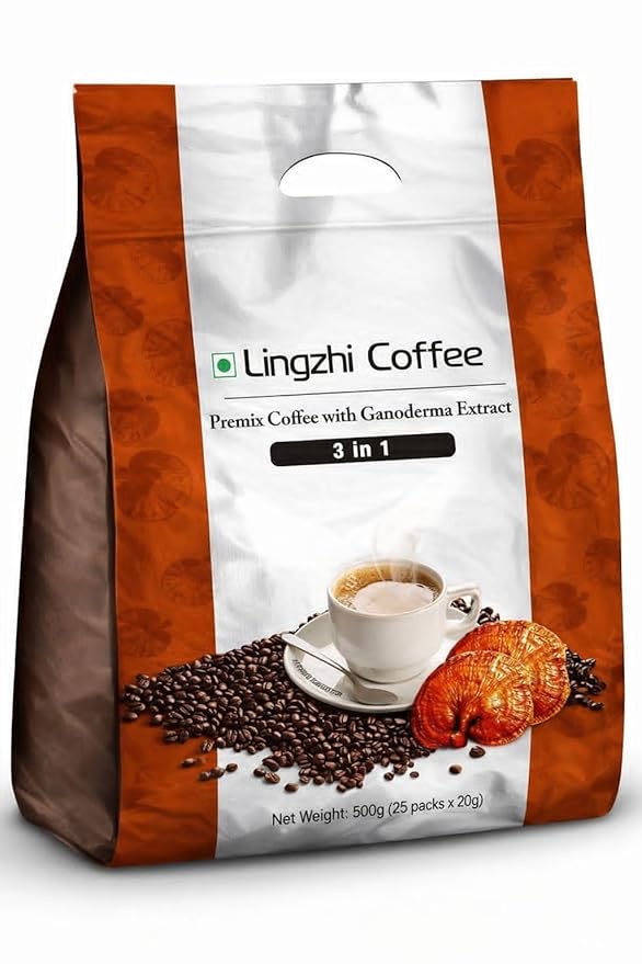 TriplesevenGlobal DXN Lingzhi 3 in 1 Coffee 25 Sachets With Ganoderma Extract (Pack of 1)