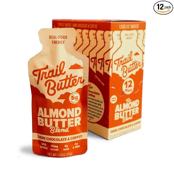Trail Butter Lil’ Squeeze Nut Butter Energy Pouches 1.15oz (12-Pack) – Real Food Endurance Fuel Protein Snack for Hiking Running Cycling &amp Travel – 5g of Protein per Pouch – Dark Chocolate &am