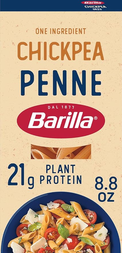 Barilla Chickpea Penne Pasta 8.8 oz (Pack of 10) - Vegan Gluten Free Non GMO &amp Kosher - Made with Plant Based Protein