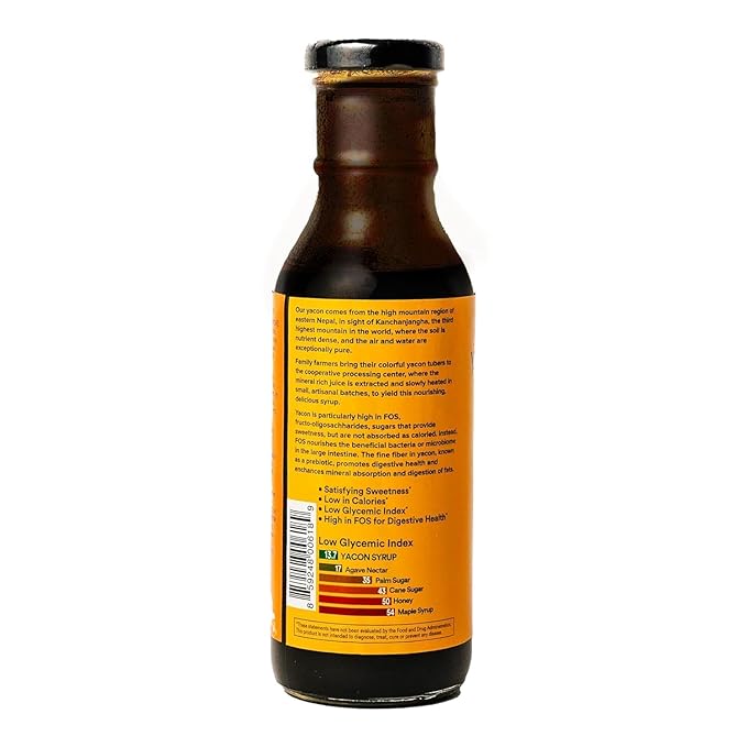 Nepal Tea Yacon Syrup 100% Organic 9.5 Fl Oz Glass Bottle - Low Calorie Satisfying Sweetness Rich in Minerals Low Glycemic High in FOS/Prebiotic for Digestive Health | 2 Pack