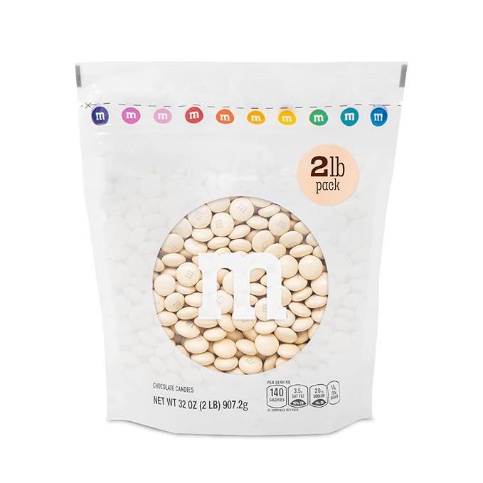 M&ampM’S WORLD Cream Milk Chocolate Candy - 2lbs of Chocolate Candy Bulk in a Resealable Pack For Weddings Graduations Birthday Party Favors Desserts &amp More
