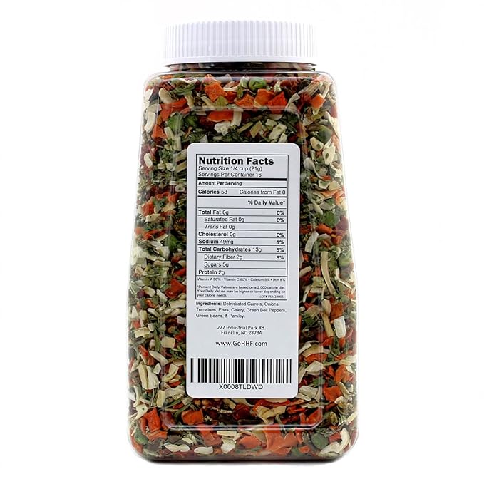 Harmony House Premium Vegetable Soup Mix - Dehydrated Vegetables for Cooking Camping Emergency Supply and More (9 oz Quart Size Jar)