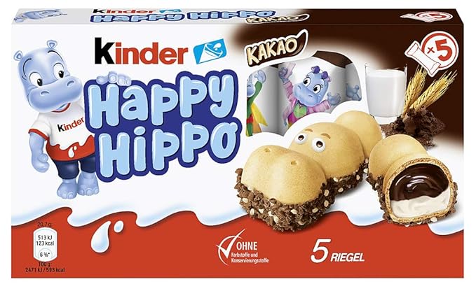 Kinder Happy Hippo 5 Piece 3.5 Ounces (Pack of 10)
