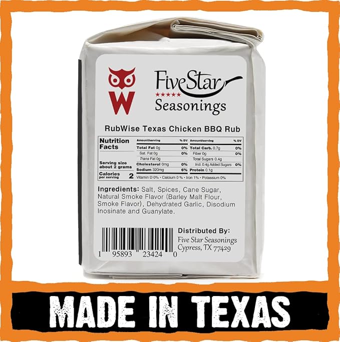 Texas Style Chicken Rub &amp Spicy Rub by Rubwise | BBQ Rub &amp Spices for Smoking &amp Grilling | Dry Rubs | Great on Any Meat Chicken Turkey Pork &amp Beef | NO MSG (1lb each)
