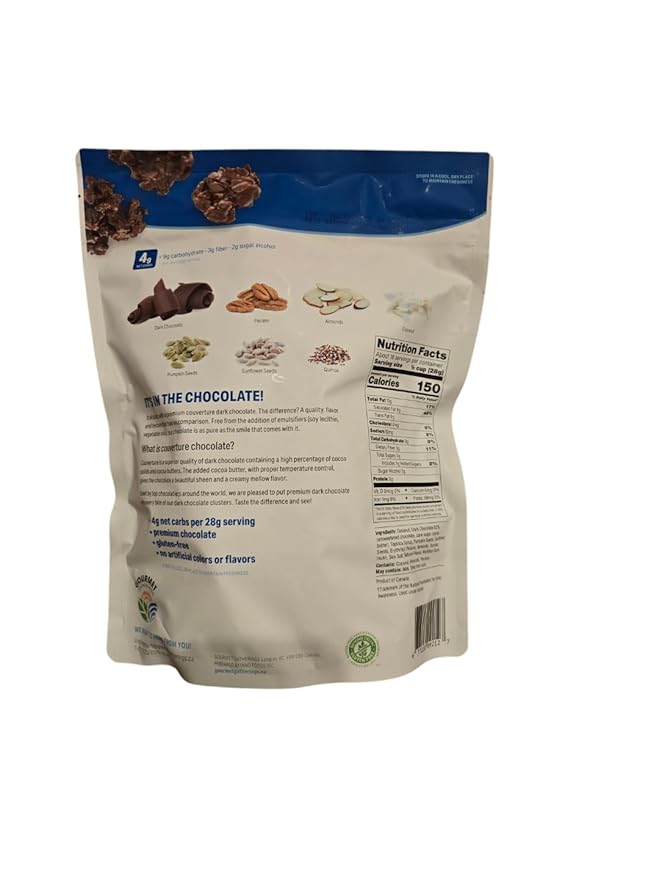 Generic Dark Chocolate 16 oz. bag Keto Clusters with quinoa pumpkin &amp sunflower seeds pecans &amp almonds Full Size