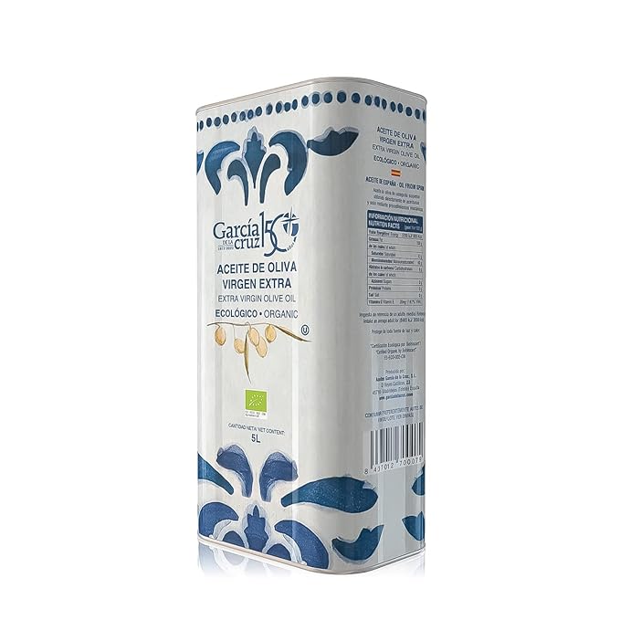 García de la Cruz - Organic Extra Virgin Olive Oil Montes de Toledo Recycled PET Packaging Can of 5L