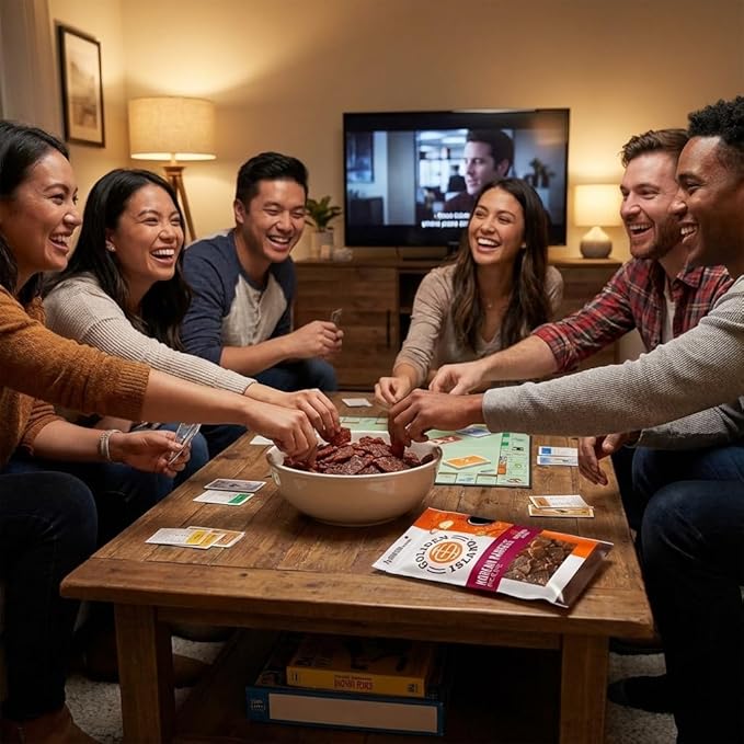 Golden Island Pork Jerky Korean BBQ Flavored Specialty Meat Snack Gluten Free with Korean Barbecue Seasoning Bite Sized Sweet and Savory Protein Snack 7g of Protein Per Serving 9 Oz (2 Pack)