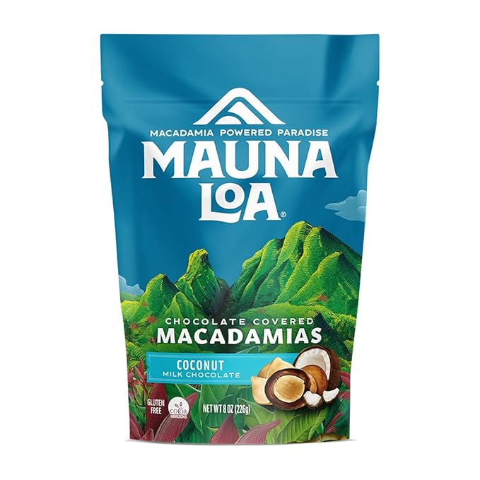 Mauna Loa Premium Chocolate Covered Macadamia Nuts Milk Chocolate Coconut 7 Oz Bag (Pack of 1)