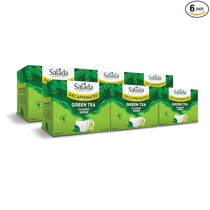 Salada Decaffeinated Green Tea 40 Count (Pack of 6)