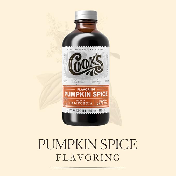Cook's Pumpkin Spice Flavoring for Baking Cookies Beverages Cakes Breads 8 oz