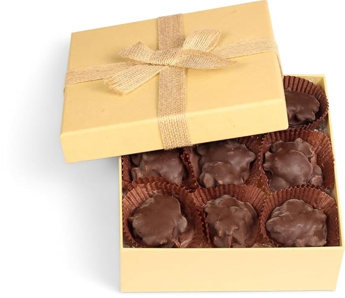 Milk Chocolate Caramel Pecan Nut Clusters Gift Box - by It's Delish | 12 OZ Premium Milk Chocolate Covered Nuts with Carmel Cluster | Christmas Gifts Box of Chocolates Candy Nut Turtles with Pecans –