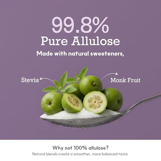 My Normal Keto Powdered Allulose 16oz - 99.8% Allulose Monk Fruit &amp Stevia Blend - 1:1 Sugar Substitute Non GMO Gluten Free Zero Calorie Sweetener - 0g Net Carb No Sugar (Pack of 2)