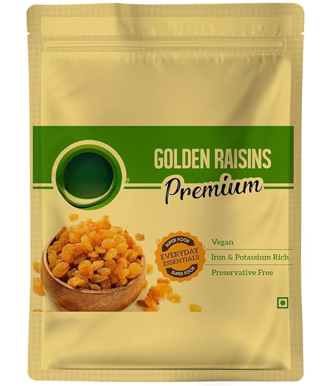 100% Natural - Premium Golden Raisins (Kishmish) Everyday Essential Superfood - Dry Fruits &amp Nuts Rich in Fiber helps in digestion - 250 gm