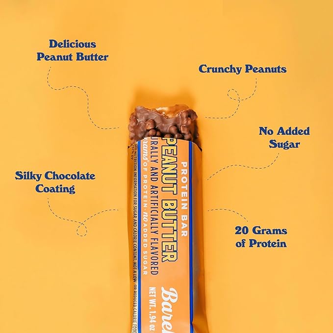 NEW FLAVORS Barebels Protein Bars Variety Pack – Creamy Crisp &amp Peanut Butter 20g Protein Low Sugar 1.9oz Bars 8-Count