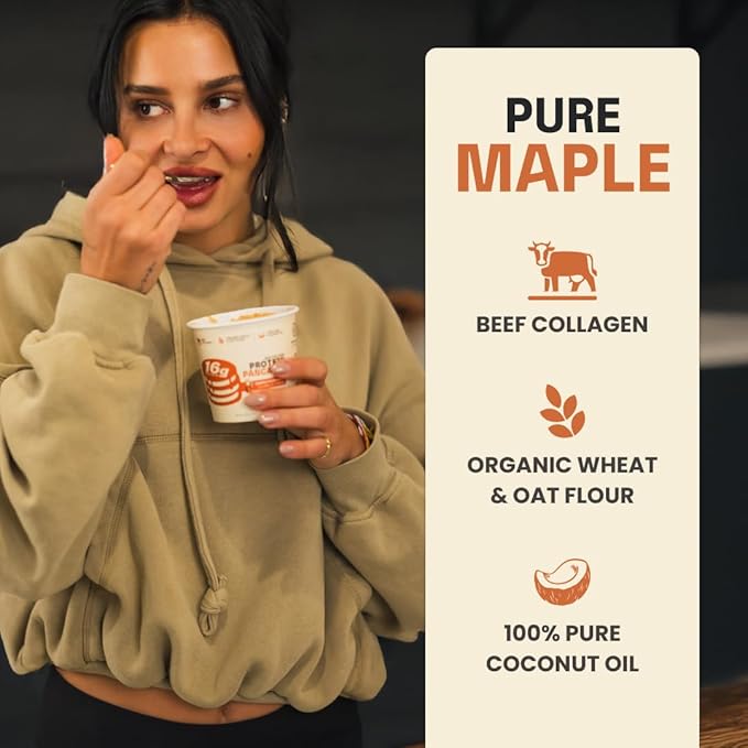 Beef Cakes Beef Collagen Protein Pancakes (12 Pack Maple) – 16g Protein Clean Ingredients No Dairy or Seed Oils – High Protein Breakfast for Athletes