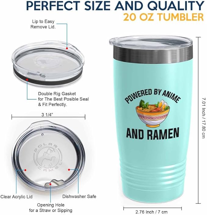 Ramen Lover Purple Edition Tumbler 20oz - Powered by anime - Food Lovers chicken pumpkin vegan pantry spicy noodles