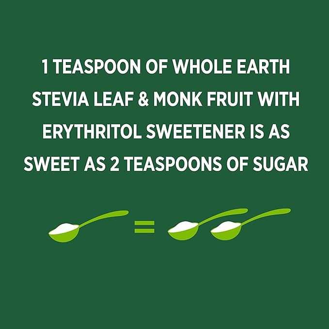 WHOLE EARTH Monk Fruit Sweetener with Erythritol Plant-Based Sugar Alternative 4LBS