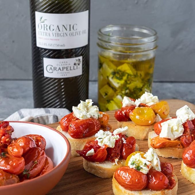 Carapelli - Organic Extra Virgin Olive Oil: Cold-Pressed Organic EVOO – 33.8 Fluid Ounces (1 Liter)