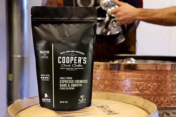 Espresso Ground Coffee Beans | Brazilian Strong Smooth &amp Creamy Medium Dark Roast Single Origin Coffee 12 oz Bag By The Master Roasters Of Cooper's Cask Coffee Coffee (Pack of 2)