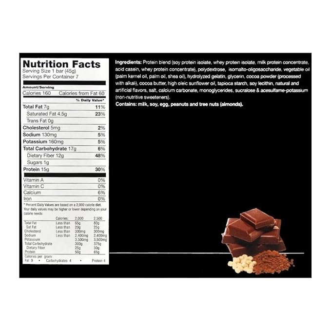 PROTIFIT - Low Calorie Chocolate Crisp Protein Bar 3 Pack High Protein 15g Protein Low Carb Low Sugar Ideal Protein Compatible 7 Servings Per Box (3 Pack)