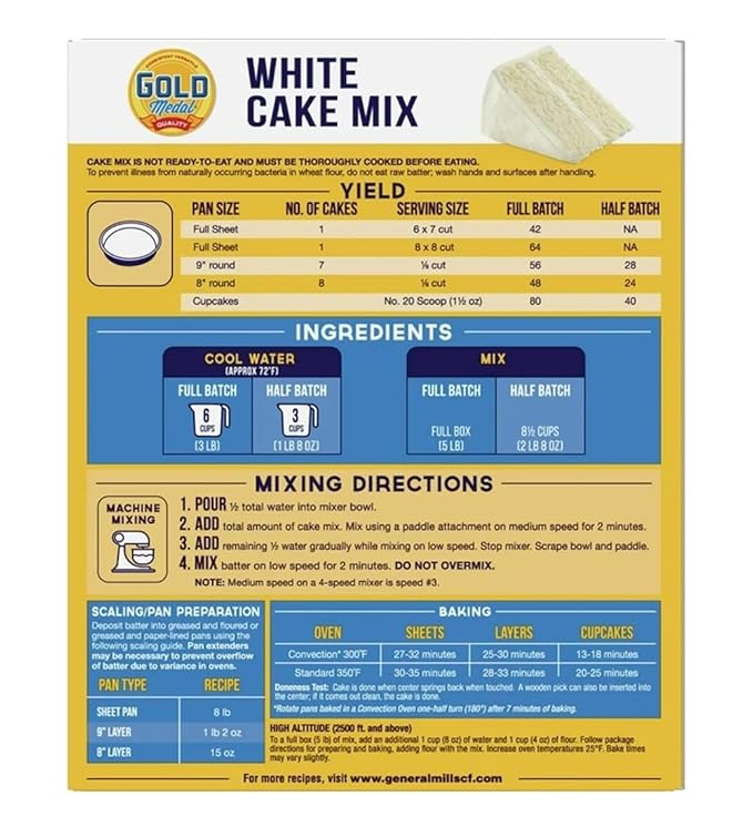 Gold Medal Cake Baking Mix White 5 Pound