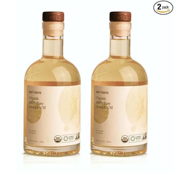 west~bourne Pure Avocado Oil in Glass Bottles (2 Pack 12.7 Fl oz ) – 100% Organic High Smoke Point Cooking Oil Multipurpose USDA Certified &amp Non-GMO – Vegan Gluten-Free Kosher &amp Paleo Fr