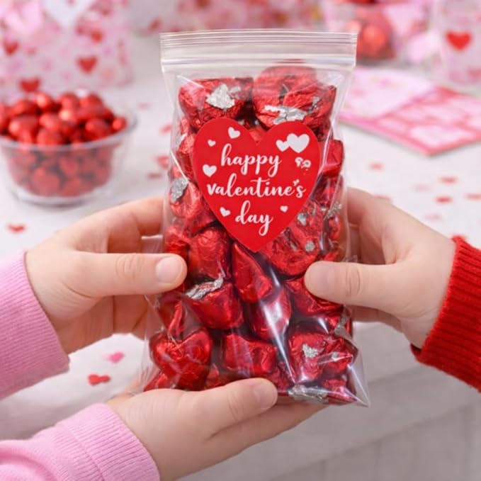 40 Count Valentine Milk Chocolate Hearts | Individually Wrapped Party Candy 1.25”