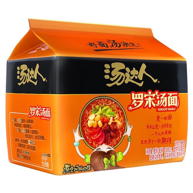 Chinese food Instant noodles 统一 方便面 汤达人 罗宋汤面 128g*5装 五连包 方便