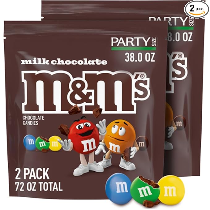 M&ampM'S Milk Chocolate Candy Party Size 38 oz Bag (Pack of 2)