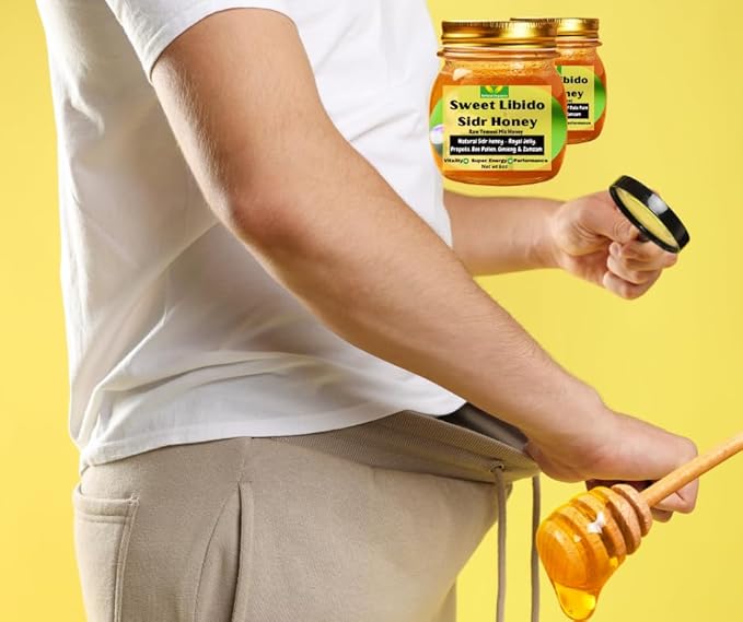 Yemeni Premium Sidr Honey Blend with Propolis Royal Jelly Bee Pollen and Ginseng Raw Unfiltered Multifloral Wellness Superfood