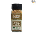Pride of India - PACK of 6 - Yellow Mustard Seed Whole – Pungent &amp Aromatic – Gourmet Indian Spice – Add in Salads/Dressings/Chicken/Meat/Pickles – Easy to Use – 2.8 oz. Small Dual Sifter Bottle