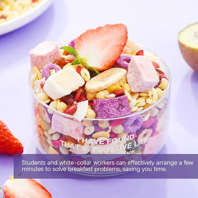 SIJIYUNLI-Chia Seed Yogurt Oatmeal Crunch 400g/14.1oz Nutritional breakfast low sugar CongeeDietary Fiber