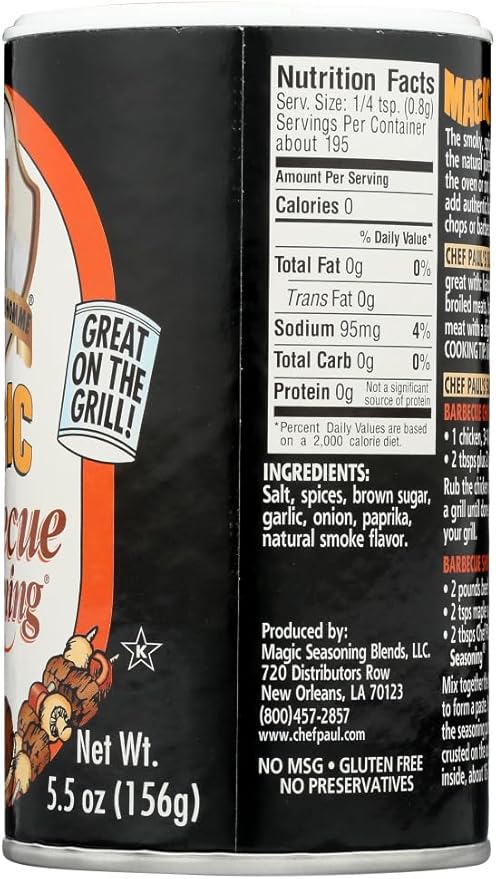 Chef Paul Barbeque Magic Seasoning 5.5000-ounces (Pack of6)