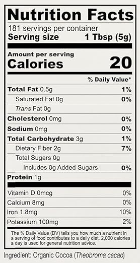 Anthony's Organic Cocoa Powder 2 lb Gluten Free Non GMO Unsweetened
