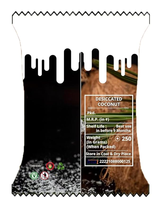 Generic Desiccated Coconut Nariyal Burada | (नारियल बुरादा) | Healthy Dry FruitsOrganic Coconuts used for sweet Flavour - 250 gm