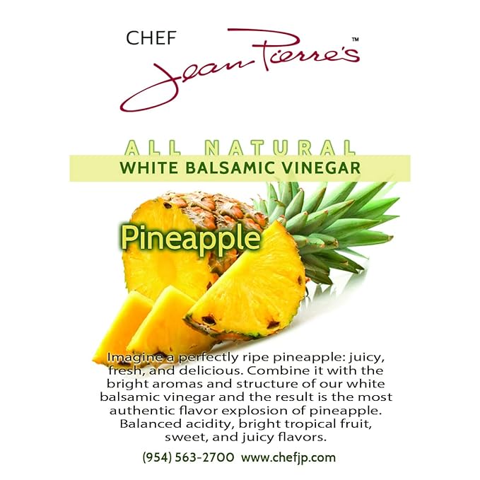 Chef Jean Pierre's Italian Balsamic Vinegar - 375ml (12.5oz) Rich Golden Pineapple Flavor 12-Year Traditional Barrel Aged - Ideal For Enhancing Your Meals